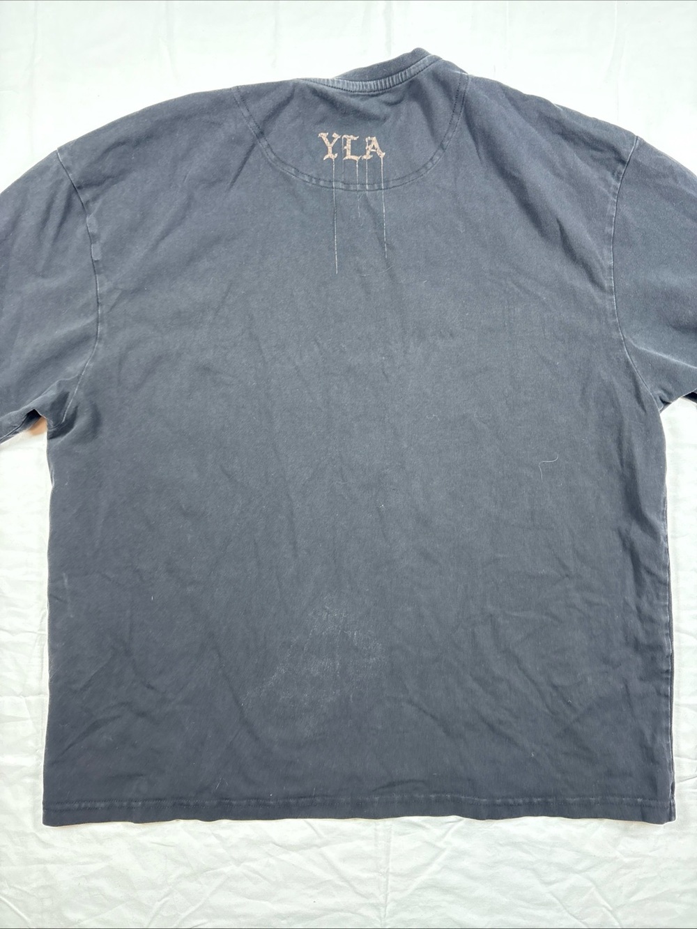 YoungLA Black Short-Sleeve Graphic Skull Tee with Tan & Faded Green Print - Picture 6 of 7
